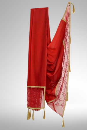 Red Dola Silk dupatta