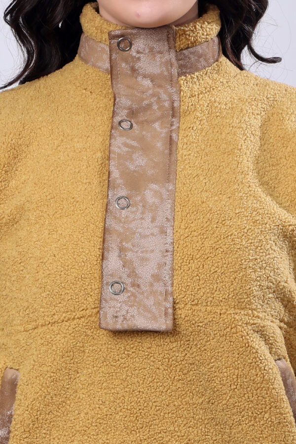 Mustard Sherpa Sweatshirt for women - Image 6