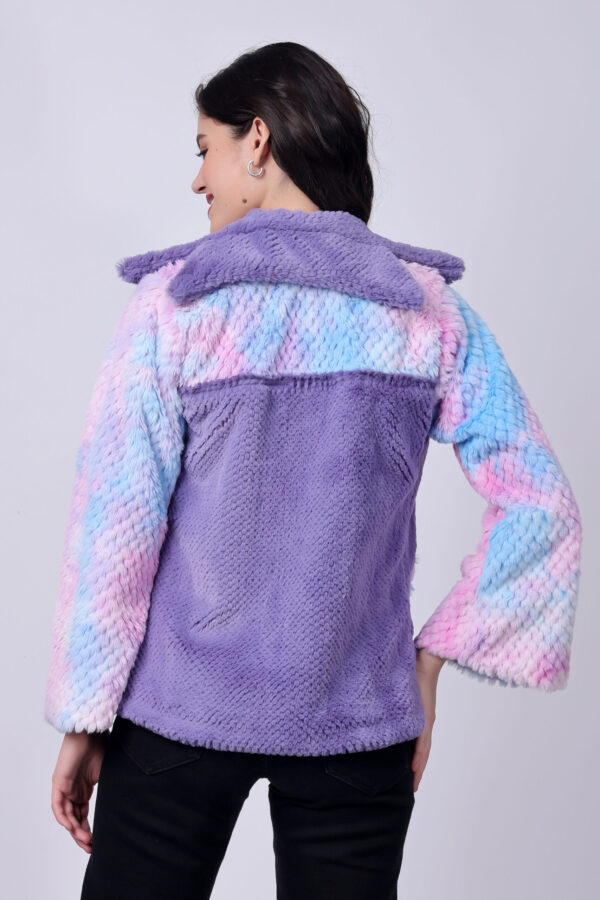 Purple Fluffy Fur Jacket for women - Image 6