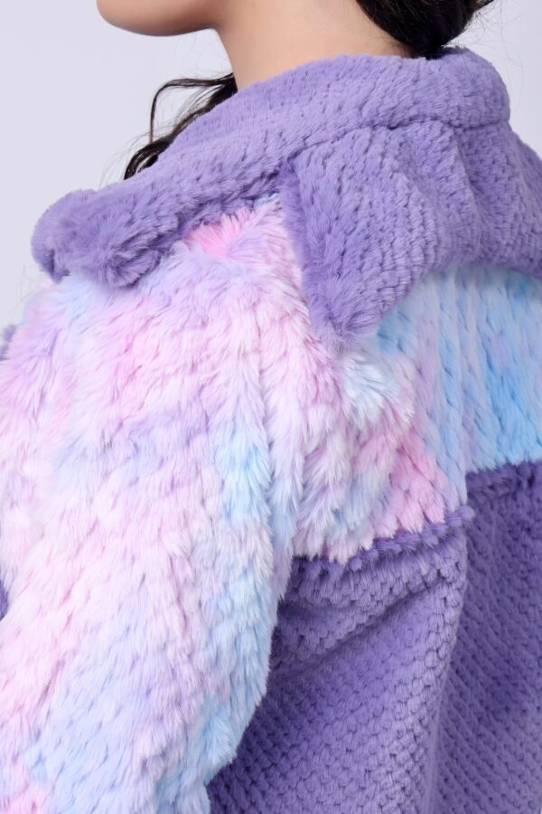 Purple Fluffy Fur Jacket for women - Image 7