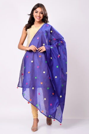 Royal Blue Chanderi Silk Dupatta