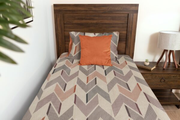 Haryana Hoops Single Size Abstract printed Bedsheet with 1 Pillow Cover