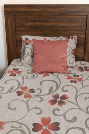 Haryana Hoops Single Size Floral printed Bedsheet with 1 Pillow Cover