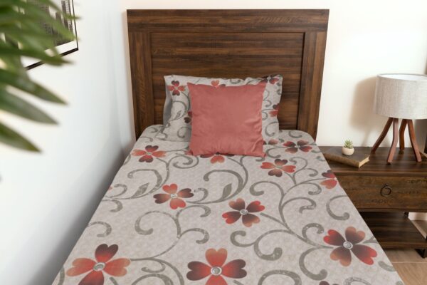 Haryana Hoops Single Size Floral printed Bedsheet with 1 Pillow Cover