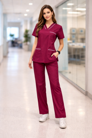 V-Neck Hospital Scrub Set for women